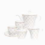 Gemis Perlehvit te/kaffesett til 6 pers. 21 deler