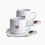 Kaffekopp m. hjertefat 25 cl, 2-pk